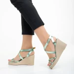 Sandale dama Girlhood verde din piele naturala Basira
