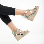 Sandale dama Girlhood verde din piele naturala Basira