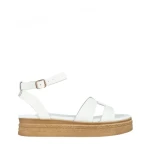 Sandale dama Girlhood albe din piele naturala Caderina