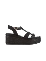 Sandale dama Girlhood negre din piele naturala Afroditi