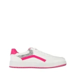 Pantofi sport dama albi cu fucsia din piele ecologica Damiana