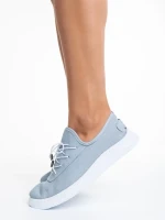 Pantofi casual dama albastri din piele naturala Nilda