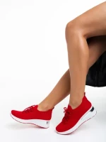 Pantofi sport dama rosii din material textil Davinia