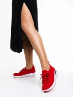 Pantofi sport dama rosii din material textil Davinia
