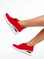Pantofi sport dama rosii din material textil Davinia