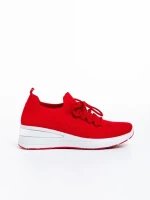 Pantofi sport dama rosii din material textil Davinia