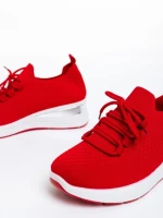 Pantofi sport dama rosii din material textil Davinia