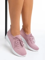 Pantofi sport dama roz din material textil Davinia