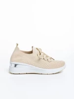 Pantofi sport dama bej din material textil Davinia