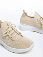 Pantofi sport dama bej din material textil Davinia
