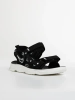 Sandale copii negre cu alb din material textil Piero