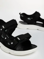 Sandale copii negre cu alb din material textil Piero