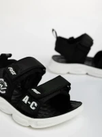 Sandale copii negre din matrial textil Tadeo