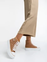 Tenisi dama camel din material textil Yustina