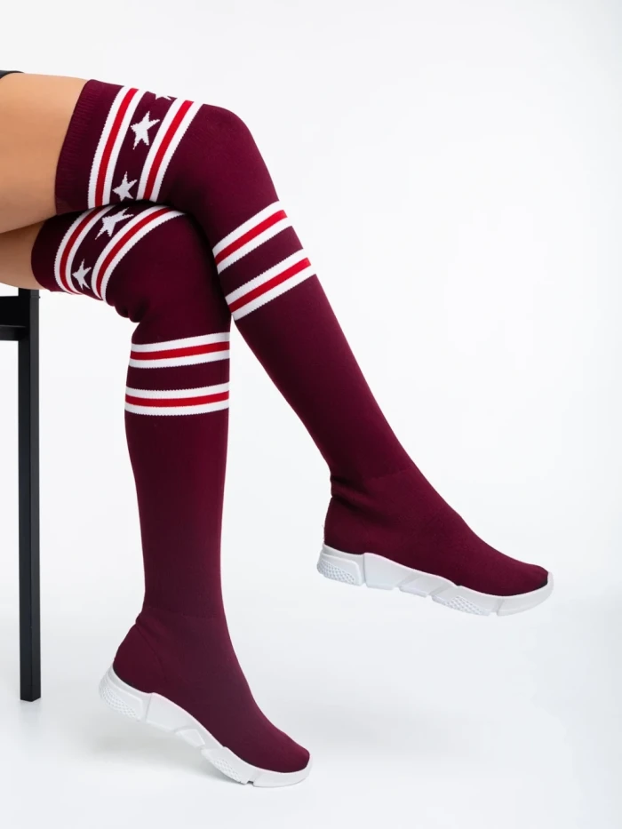 Pantofi sport dama grena din material textil Alisa