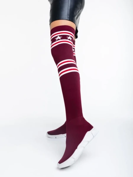 Pantofi sport dama grena din material textil Alisa