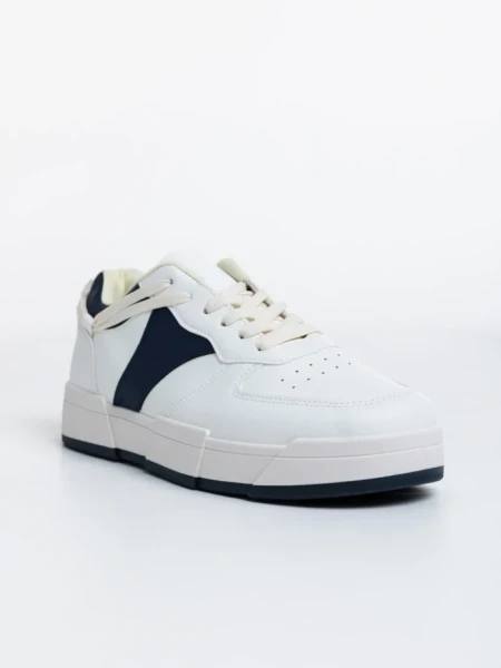 Pantofi sport barbati albi cu navy din piele ecologica Verdell