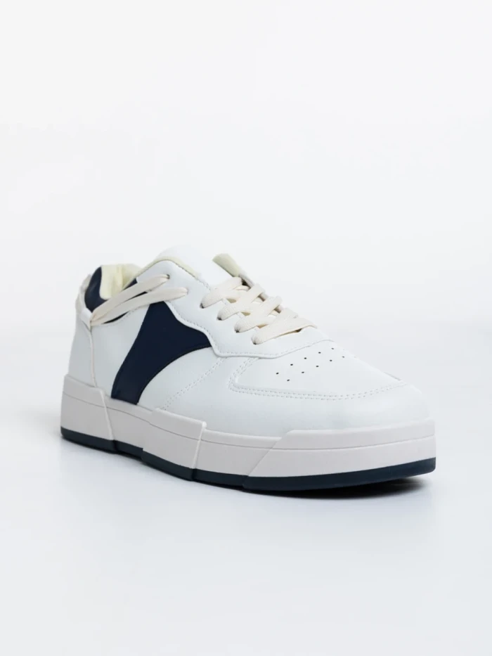 Pantofi sport barbati albi cu navy din piele ecologica Verdell