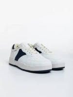 Pantofi sport barbati albi cu navy din piele ecologica Verdell