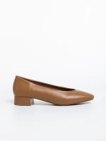 Pantofi dama camel cu toc din piele ecologica Parvina