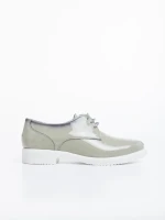 Pantofi casual dama bej din piele naturala lacuita Estebana