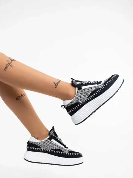 Pantofi sport dama negri din material textil Maelle