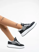 Pantofi sport dama negri din material textil Maelle