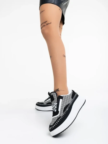 Pantofi sport dama negri din material textil Maelle