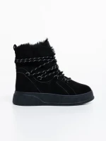 Ghete dama negre din material textil Anissa
