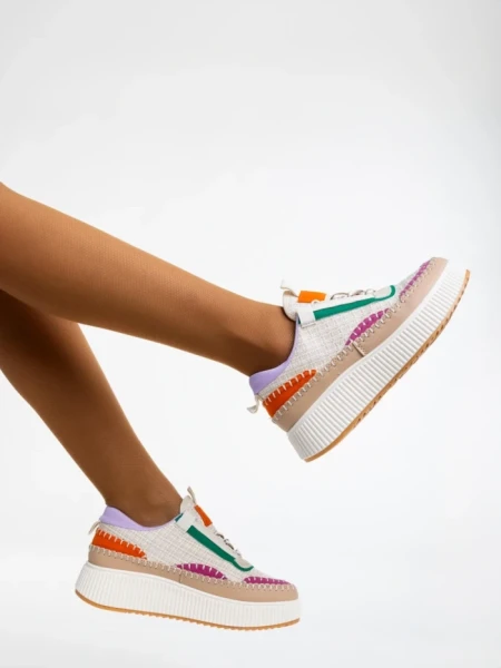 Pantofi sport dama bej din material textil Josalyn