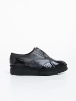 Pantofi casual dama negri din piele naturala Enriqua
