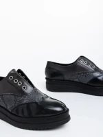 Pantofi casual dama negri din piele naturala Enriqua