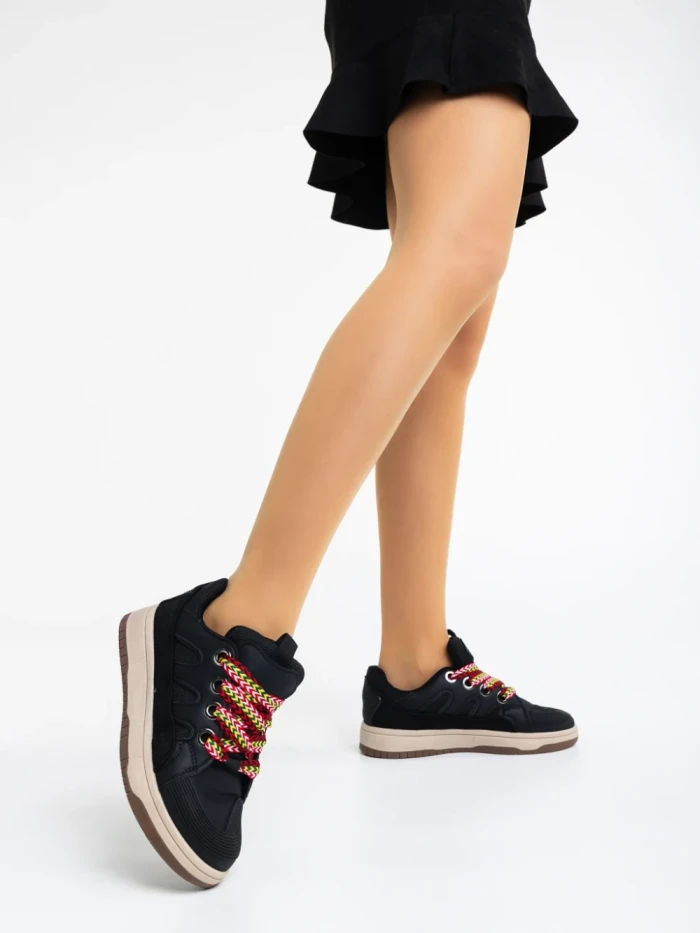 Pantofi sport dama negri din piele ecologica Ardala