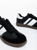 Pantofi sport barbati negri cu alb din piele ecologica Silvius