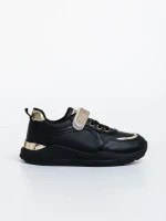 Pantofi sport copii negri din piele ecologica Idalis