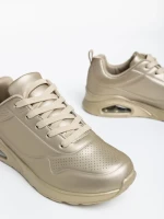 Pantofi sport dama aurii din piele ecologica Arline