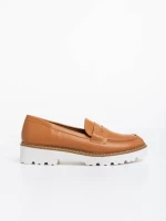 Mocasini dama camel din piele ecologica Leana