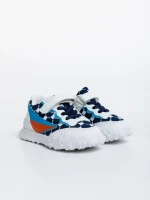 Pantofi sport copii albi cu albastru din material textil Codie