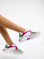 Pantofi sport dama fucsia din piele ecologica Kamea