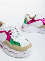 Pantofi sport dama fucsia din piele ecologica Kamea
