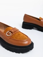 Mocasini dama camel din piele ecologica Milde