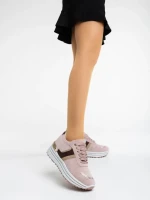 Pantofi sport dama roz din material textil Loraina