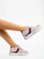 Pantofi sport dama roz din material textil Loraina