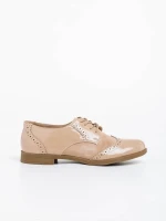 Pantofi casual dama bej din piele ecologica lacuita Mattea