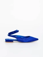 Balerini dama albastri din material textil Nadetta