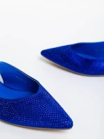 Balerini dama albastri din material textil Nadetta