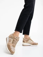 Pantofi sport dama camel din piele ecologica Tyrina