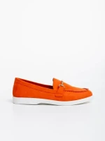 Mocasini dama portocalii din material textil Nineve