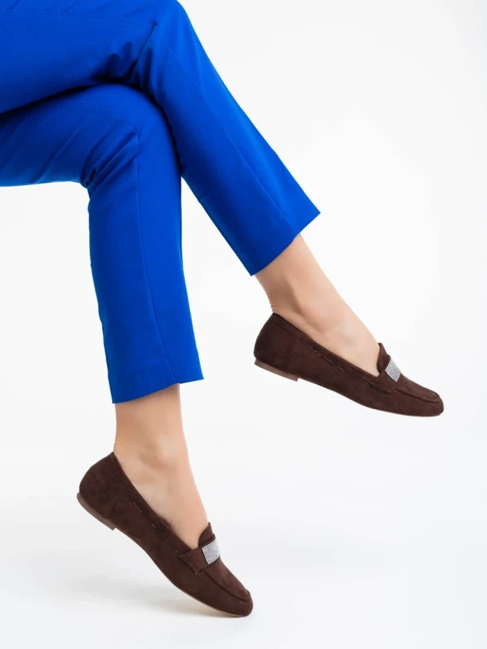 Mocasini dama maro din material textil Ibbie