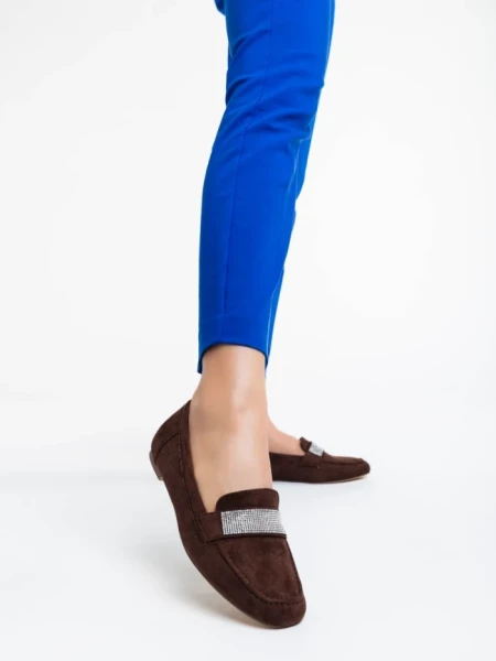 Mocasini dama maro din material textil Ibbie